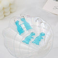Cute Transparent Blue Acrylic Dinosaur Dangle Ear Clips Korean Fun Novelty Alloy Hook Earrings view 3