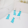 Cute Transparent Blue Acrylic Dinosaur Dangle Ear Clips Korean Fun Novelty Alloy Hook Earrings view 1