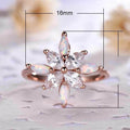 Fashion Artificial Opal Flower Ring For Women, European American Trendy Hand Jewelry view 5