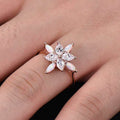 Fashion Artificial Opal Flower Ring For Women, European American Trendy Hand Jewelry view 4