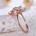 Fashion Artificial Opal Flower Ring For Women, European American Trendy Hand Jewelry view 3