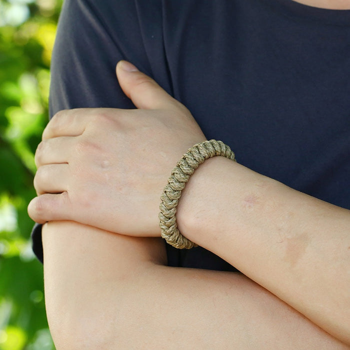 Punk Vintage Handmade Braided Hemp Rope Bracelet Simple Casual Adjustable Wrist Jewelry