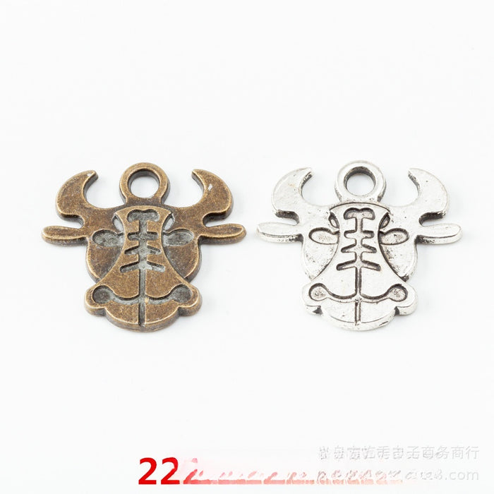 Zinc Alloy Bull Head Charm Pendant No.112325 for DIY Necklace Bracelet Jewelry Making