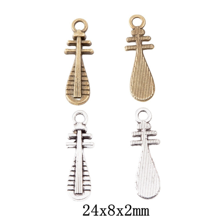 Zinc Alloy Guitar Charm Pendant No.052737 for DIY Necklace Bracelet Jewelry Making