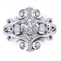 Punk Skull Head Ring With Heart Shaped Zircon, Personalized Fashion Jewelry view 6