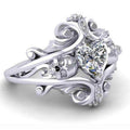 Punk Skull Head Ring With Heart Shaped Zircon, Personalized Fashion Jewelry view 4