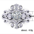Punk Skull Head Ring With Heart Shaped Zircon, Personalized Fashion Jewelry view 5