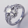 Punk Skull Head Ring With Heart Shaped Zircon, Personalized Fashion Jewelry view 3