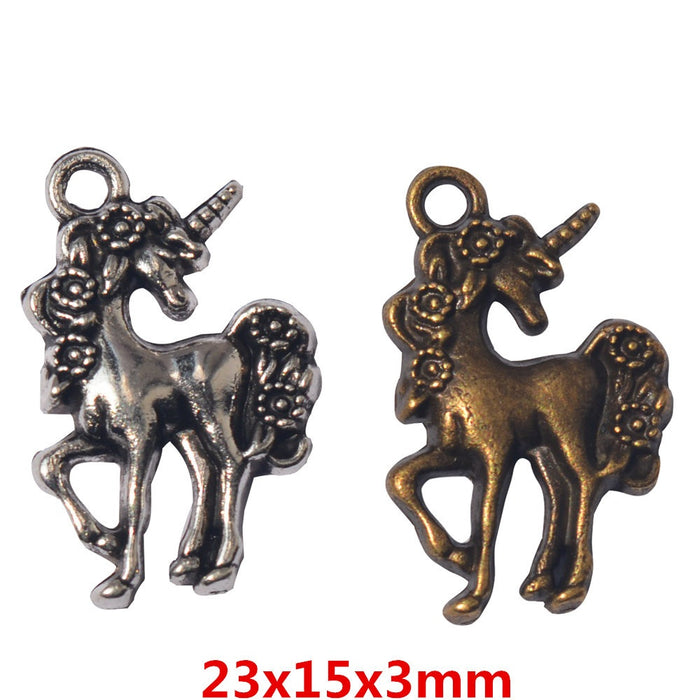 Zinc Alloy Unicorn Charm Pendant No.616275 for DIY Necklace Bracelet Jewelry Making