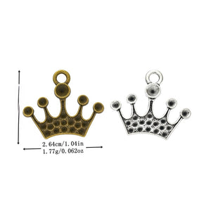 Zinc Alloy Crown Charm Pendant No.312077 for DIY Necklace Bracelet Jewelry Making
