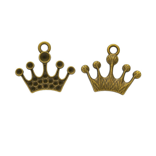 Zinc Alloy Crown Charm Pendant No.312077 for DIY Necklace Bracelet Jewelry Making