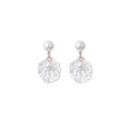 Elegant Korean White Shell Petal Crystal Drop Pearl Studs, Alloy Fashion Jewelry Earrings view 5
