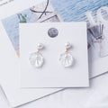 Elegant Korean White Shell Petal Crystal Drop Pearl Studs, Alloy Fashion Jewelry Earrings view 2