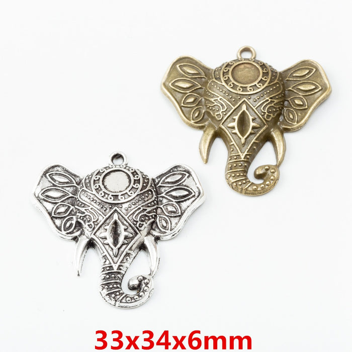 Zinc Alloy Elephant Charm Pendant No.897540 for DIY Necklace Bracelet Jewelry Making