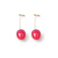 Cute Red Gradient Cherry Drop Earrings With Faux Pearl Alloy Hooks For Women Summer Earrings view 5