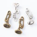 Zinc Alloy Trumpet Charm Pendant for DIY Necklace Bracelet Jewelry Making view 2