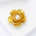 Matte Plated Alloy Flower Brooch Pin For Women Suit Sweater Decoration view 2