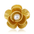 Matte Plated Alloy Flower Brooch Pin For Women Suit Sweater Decoration view 5