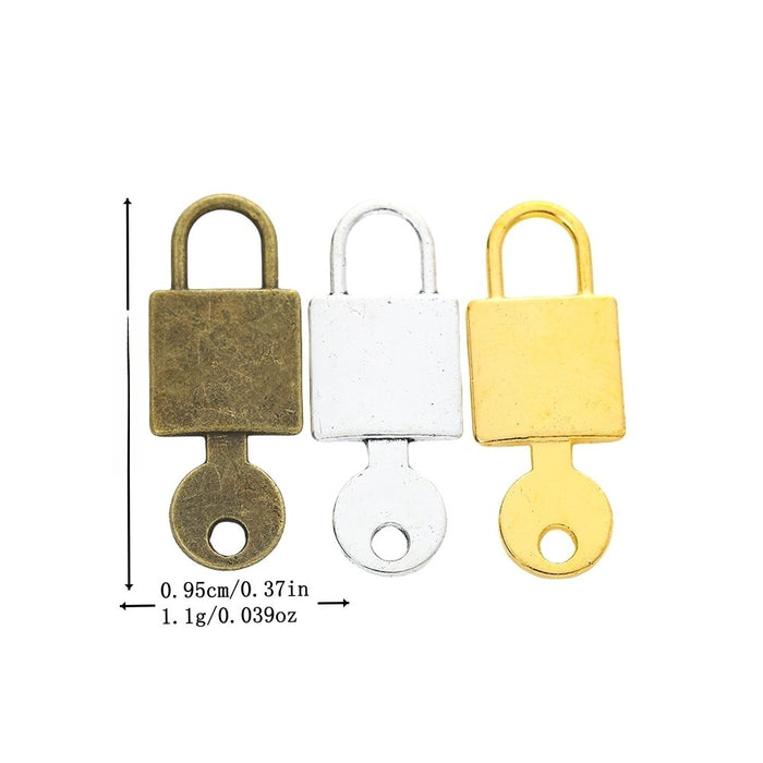 Zinc Alloy Key Lock Charm Pendant for DIY Necklace Bracelet Jewelry Making