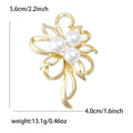 Matte Plated Alloy Flower Brooch Pin For Women's Suit And Sweater view 4