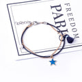 Korean Double Layer Braided Chain Star Moon Tassel Bracelet Anklet Two Way Fashion Jewelry view 1
