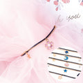 Korean Double Layer Braided Chain Star Moon Tassel Bracelet Anklet Two Way Fashion Jewelry view 2