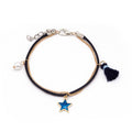 Korean Double Layer Braided Chain Star Moon Tassel Bracelet Anklet Two Way Fashion Jewelry view 5