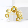 Matte Alloy Pearl Rhinestone Brooch Pin For Vintage Outerwear view 4