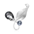 Matte Plated Metal Alloy Pearl Rhinestone Brooch For Vintage Apparel view 2