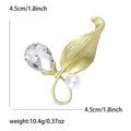 Matte Plated Metal Alloy Pearl Rhinestone Brooch For Vintage Apparel view 5