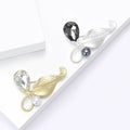 Matte Plated Metal Alloy Pearl Rhinestone Brooch For Vintage Apparel view 4