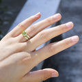 Gold Plated Copper Two Piece Heart Shape Full Eternity Zircon Ring Set For Women view 4