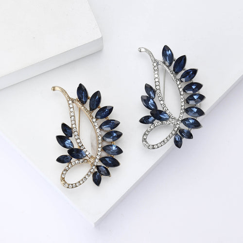 Alloy Rhinestone Glass Brooch For Elegant Suit And Coat Decoration
