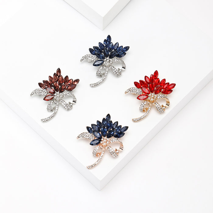 Alloy Crystal Glass Rhinestone Brooch For Apparel Decoration