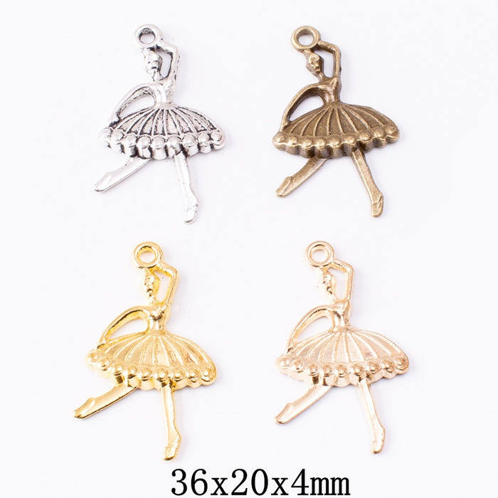 Zinc Alloy Ballet Girl Charm Pendant No.234570 for DIY Necklace Bracelet Jewelry Making