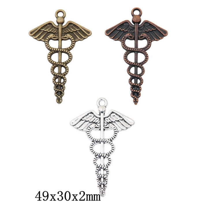 Zinc Alloy Winged Snake Sword Charm Pendant No.298774 for DIY Necklace Bracelet Jewelry Making