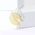 Alloy Matte Two Tone Leaf Brooch Creative Women Lapel Pin view 1