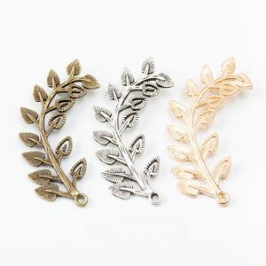 Zinc Alloy Leaf Charm Pendant No.422791 for DIY Necklace Bracelet Jewelry Making