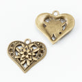 Zinc Alloy Heart Flower Charm Pendant No.545648 for DIY Necklace Bracelet Jewelry Making view 3