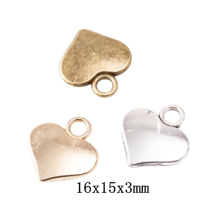 Zinc Alloy Heart Charm Pendant No.221653 for DIY Necklace Bracelet Jewelry Making