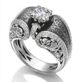 European Style Hollow Filigree Vine Enamel Ring For Women, Anniversary Celebration Hand Jewelry view 9