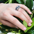 European Style Hollow Filigree Vine Enamel Ring For Women, Anniversary Celebration Hand Jewelry view 2