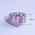 Pink Crystal Zircon Inlaid Branch Shape Ring For Women, Bold Creative Jewelry view 5