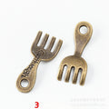 Zinc Alloy Fork And Spoon Charm Pendant for DIY Necklace Bracelet Jewelry Making view 2