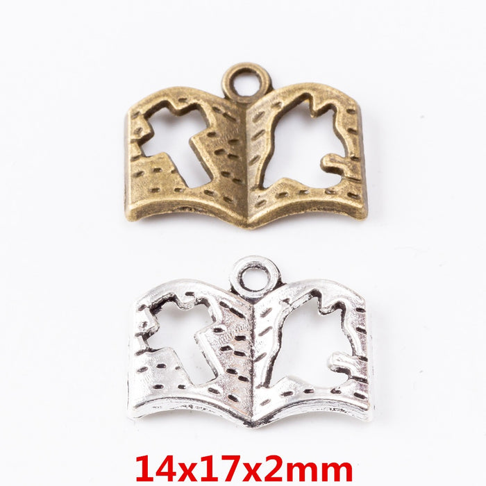 Zinc Alloy Book Charm Pendant No.009112 for DIY Necklace Bracelet Jewelry Making