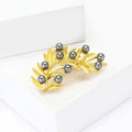 Alloy Pearl Matte Leaf Brooch Pin For Women's Clothing view 3
