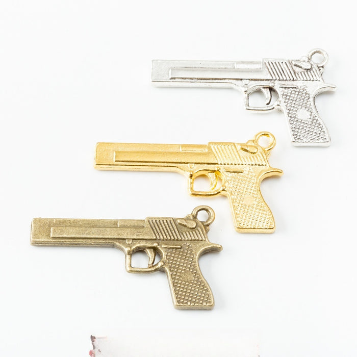 Zinc Alloy Gun Charm Pendant No.623296 for DIY Necklace Bracelet Jewelry Making