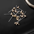 Elegant Gold Ball Stud With 925 Silver Pin DIY Jewelry Findings Handmade Ear Post Accessories Earrings view 3