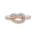 Creative Interwoven Love Heart Ring, Two Tone Plated Micro Pave Zircon Finger Ring For Women view 6