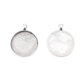 30mm Zinc Alloy Round Frame Charm Pendant for DIY Necklace Bracelet Jewelry Making view 3